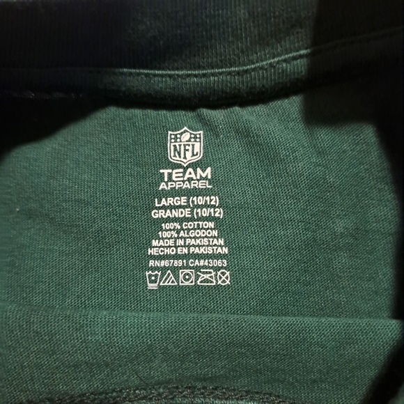 Green Bay Packers girls size Large 10/12, shirt sleeve shirt New - Picture 3 of 4